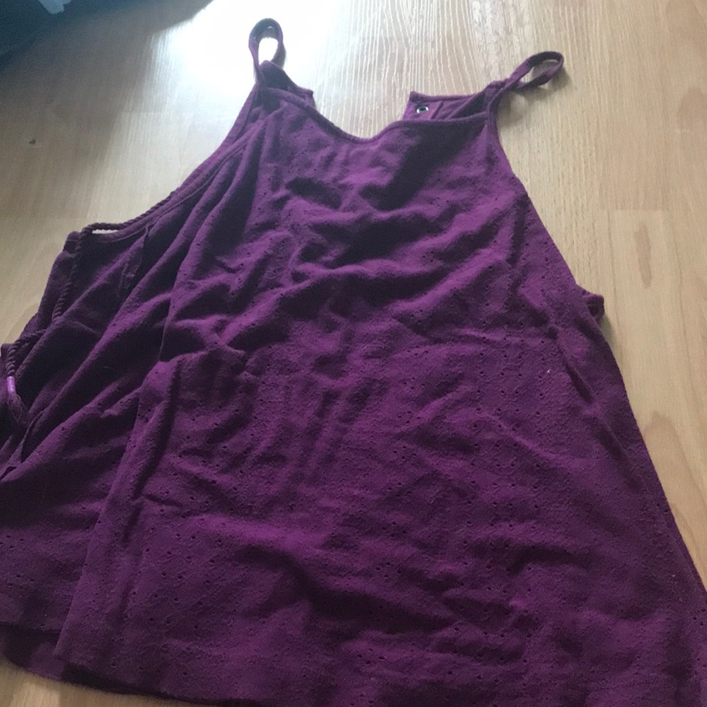 Purple tank with crisscross back